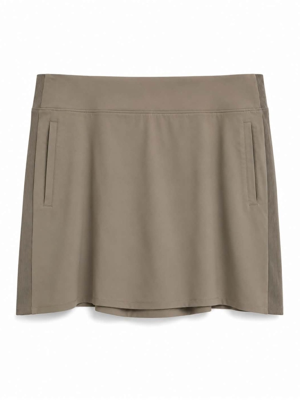 Member’s Mark Khaki Olive A-Line Athletic Skort Zipper Pockets – Size XL EUC